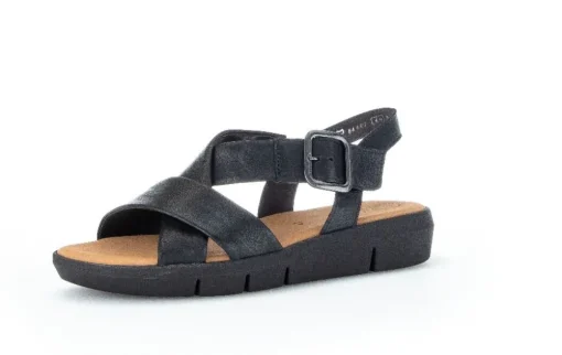 Gabor Plateau Sandale Leder schwarz S12  84.603.27