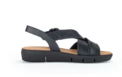 Gabor Plateau Sandale Leder schwarz S12  84.603.27