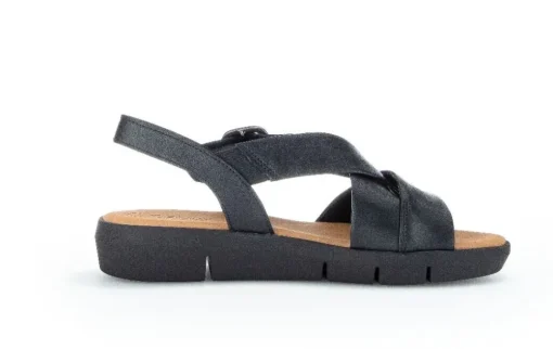 Gabor Plateau Sandale Leder schwarz S12  84.603.27