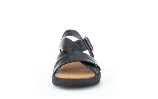 Gabor Plateau Sandale Leder schwarz S12  84.603.27