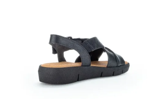 Gabor Plateau Sandale Leder schwarz S12  84.603.27
