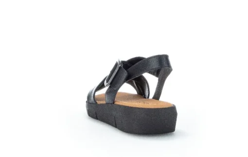 Gabor Plateau Sandale Leder schwarz S12  84.603.27