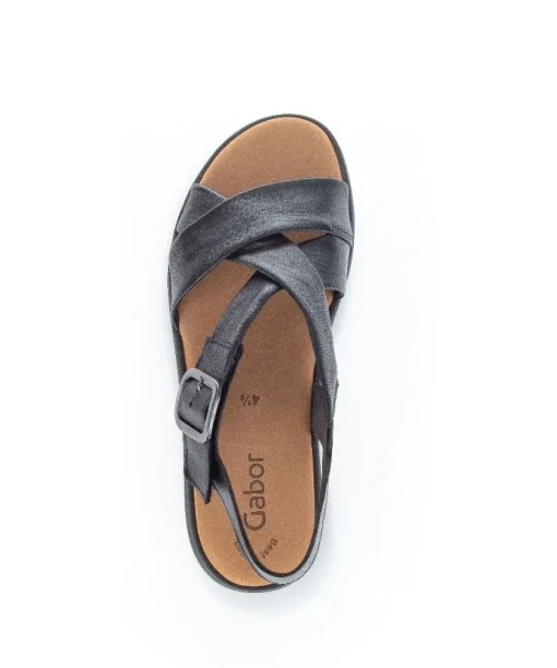 Gabor Plateau Sandale Leder schwarz S12  84.603.27