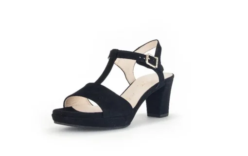 Gabor Riemchensandale Rauleder COMFORT-Mehrweite G schwarz S14  42.391.47