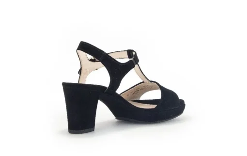Gabor Riemchensandale Rauleder COMFORT-Mehrweite G schwarz S14  42.391.47