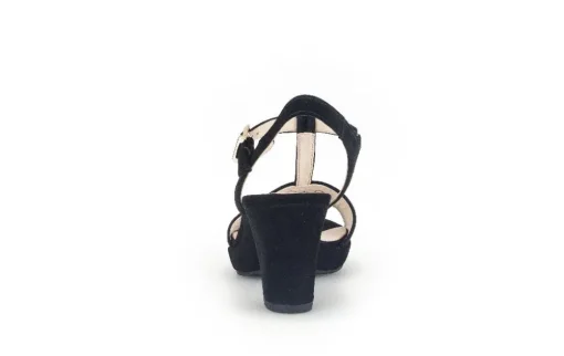 Gabor Riemchensandale Rauleder COMFORT-Mehrweite G schwarz S14  42.391.47