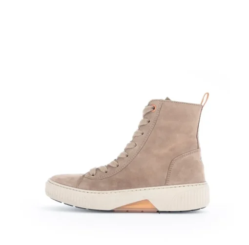 Gabor rollingsoft Schnürstiefelette Rauleder Wechselfußbett beige S22 96.805.44