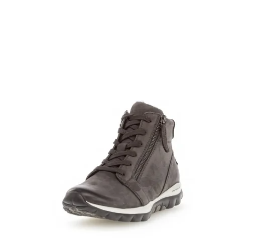 Gabor rollingsoft Schnürstiefelette Rauleder Wechselfußbett grau S23 36.868.39