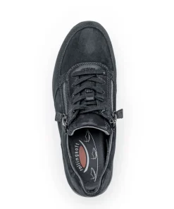 Gabor rollingsoft Sneaker low Rauleder Wechselfußbett blau S23 36.968.26