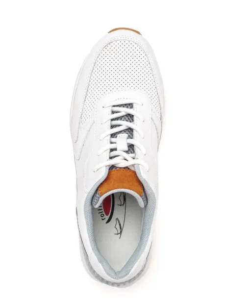 Gabor rollingsoft Sneaker Leder Materialmix Wechelfußbett weiß S14  9.876.51