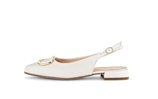 Gabor Slingpumps Leder Zierschnalle COMFORT-Mehrweite G creme S14  42.242.53