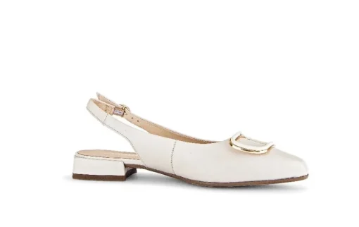 Gabor Slingpumps Leder Zierschnalle COMFORT-Mehrweite G creme S14  42.242.53