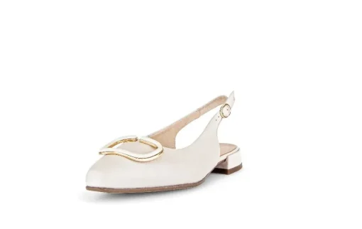 Gabor Slingpumps Leder Zierschnalle COMFORT-Mehrweite G creme S14  42.242.53