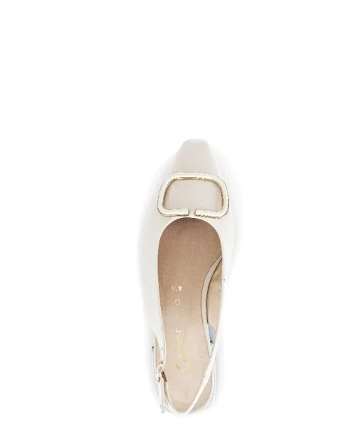 Gabor Slingpumps Leder Zierschnalle COMFORT-Mehrweite G creme S14  42.242.53