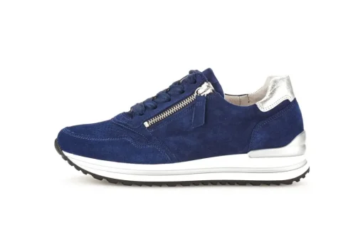 Gabor Sneaker low Leder Comfort- Mehrweite H Wechselfußbett blau S14 46.528.36