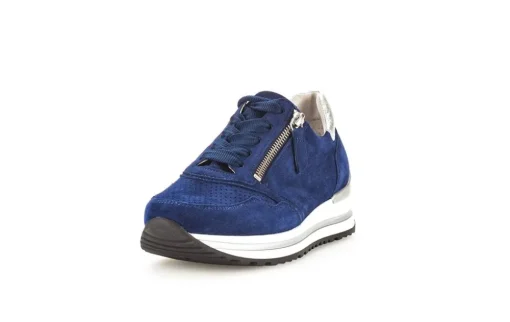 Gabor Sneaker low Leder Comfort- Mehrweite H Wechselfußbett blau S14 46.528.36