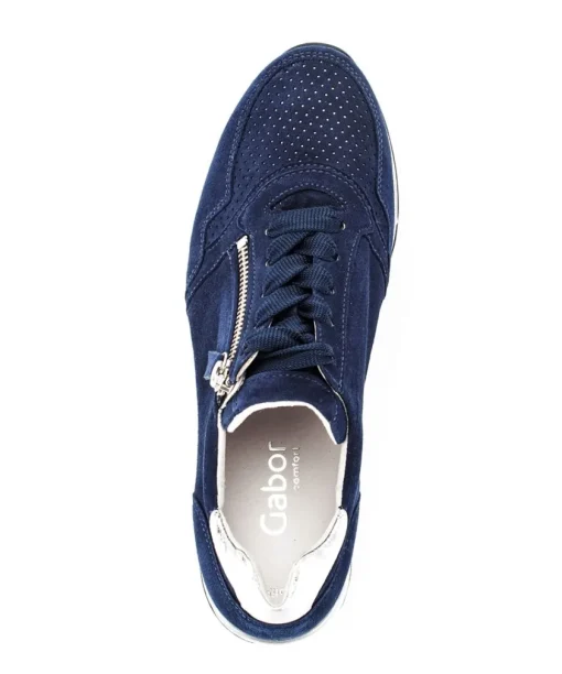 Gabor Sneaker low Leder Comfort- Mehrweite H Wechselfußbett blau S14 46.528.36