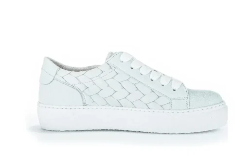Gabor Sneaker low Leder Flechtoptik Wechselfußbett blau S12 83.324.26