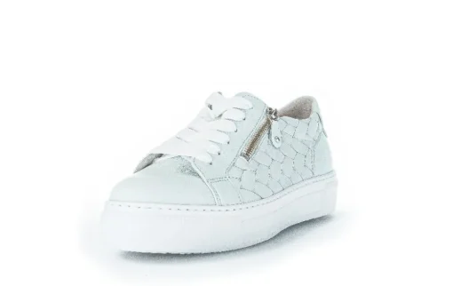 Gabor Sneaker low Leder Flechtoptik Wechselfußbett blau S12 83.324.26