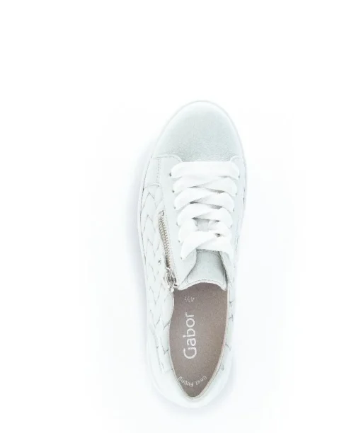 Gabor Sneaker low Leder Flechtoptik Wechselfußbett blau S12 83.324.26