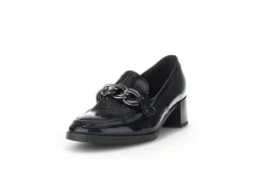 Gabor Trotteur Hochfrontpumps Lackleder Ketten- Detail blau S23 32.131.86