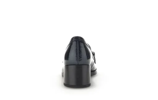 Gabor Trotteur Hochfrontpumps Lackleder Ketten- Detail blau S23 32.131.86
