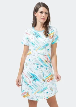 Hajo Sleepshirt Nachthemd 1/4 Arm gemustert 45447