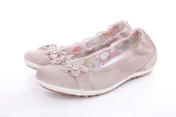 Imac Mädchen Ballerina Rauleder Blumenmotiv beige S13 380160