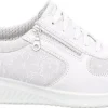 Jomos Damen Schnürhalbschuh Leder Reißverschluss WEIß 857393