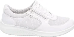 Jomos Damen Schnürhalbschuh Leder Reißverschluss WEIß 857393