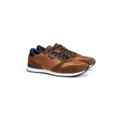 Lloyd Herren Sneaker EDMOND gelochtes Leder Variofootbed BRAUN/BLAU 14-414-13
