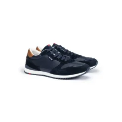 Lloyd Herren Sneaker EDMOND gelochtes Leder Variofootbed BLAU/BRAUN 14-414-18