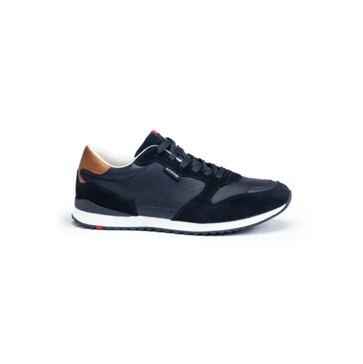 Lloyd Herren Sneaker EDMOND gelochtes Leder Variofootbed BLAU/BRAUN 14-414-18
