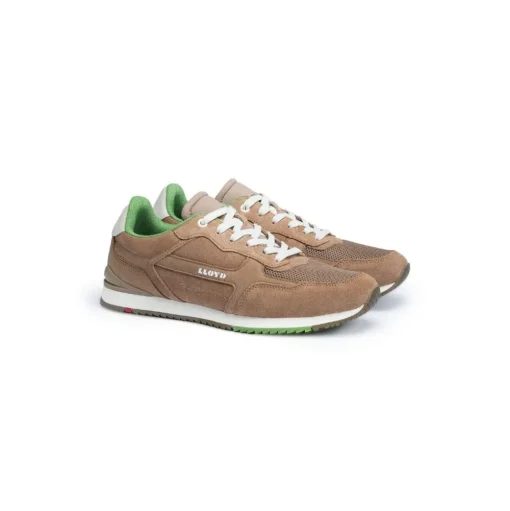 Lloyd Herren Sneaker EGILIO Leder Variofootbed BRAUN/GRÜN 14-418-11