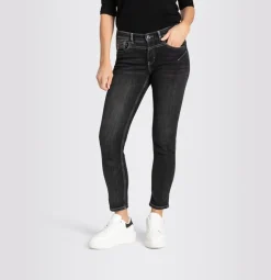MAC JEANS Rich Slim Five- Pocket- Style umgeschlagener Saum grau S23 0389L576690