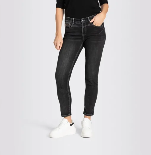 MAC JEANS Rich Slim Five- Pocket- Style umgeschlagener Saum grau S23 0389L576690