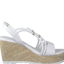 Marco Tozzi Damen Sandalatte Keilabsatz weiß S13 2-2-28349-20