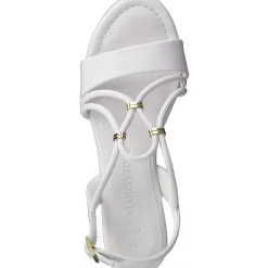 Marco Tozzi Damen Sandalatte Keilabsatz weiß S13 2-2-28349-20