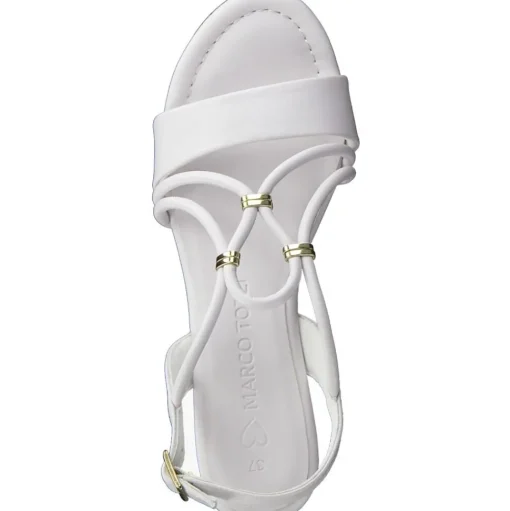 Marco Tozzi Damen Sandalatte Keilabsatz weiß S13 2-2-28349-20