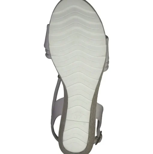 Marco Tozzi Damen Sandalatte Keilabsatz weiß S13 2-2-28349-20