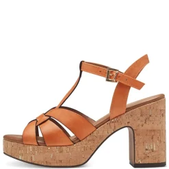 Marco Tozzi Sandale Blockabsatz Korkoptik orange S14 2-28394-42