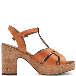 Marco Tozzi Sandale Blockabsatz Korkoptik orange S14 2-28394-42