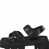 Marco Tozzi Sandale Leder derbe Sohle schwarz S12 2-2-28786-28