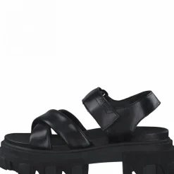 Marco Tozzi Sandale Leder derbe Sohle schwarz S12 2-2-28786-28