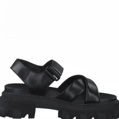 Marco Tozzi Sandale Leder derbe Sohle schwarz S12 2-2-28786-28