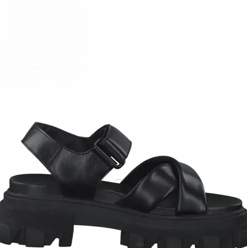 Marco Tozzi Sandale Leder derbe Sohle schwarz S12 2-2-28786-28