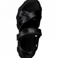 Marco Tozzi Sandale Leder derbe Sohle schwarz S12 2-2-28786-28