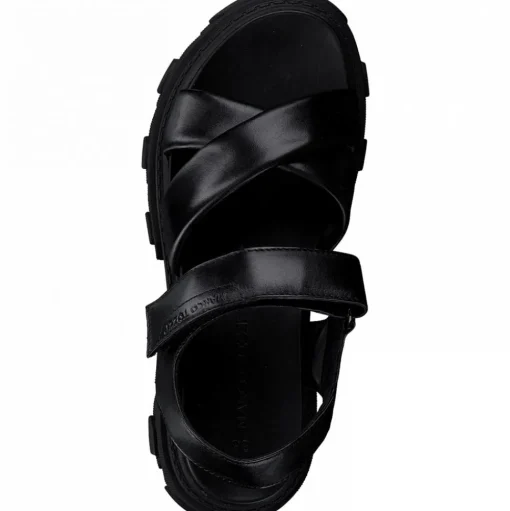 Marco Tozzi Sandale Leder derbe Sohle schwarz S12 2-2-28786-28