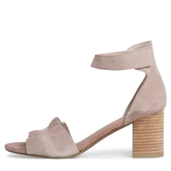 MARCO TOZZI Sandalette Leder Blockabsatz braun beige S12 2-2-28398-28