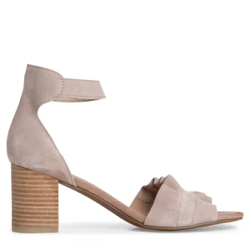 MARCO TOZZI Sandalette Leder Blockabsatz braun beige S12 2-2-28398-28
